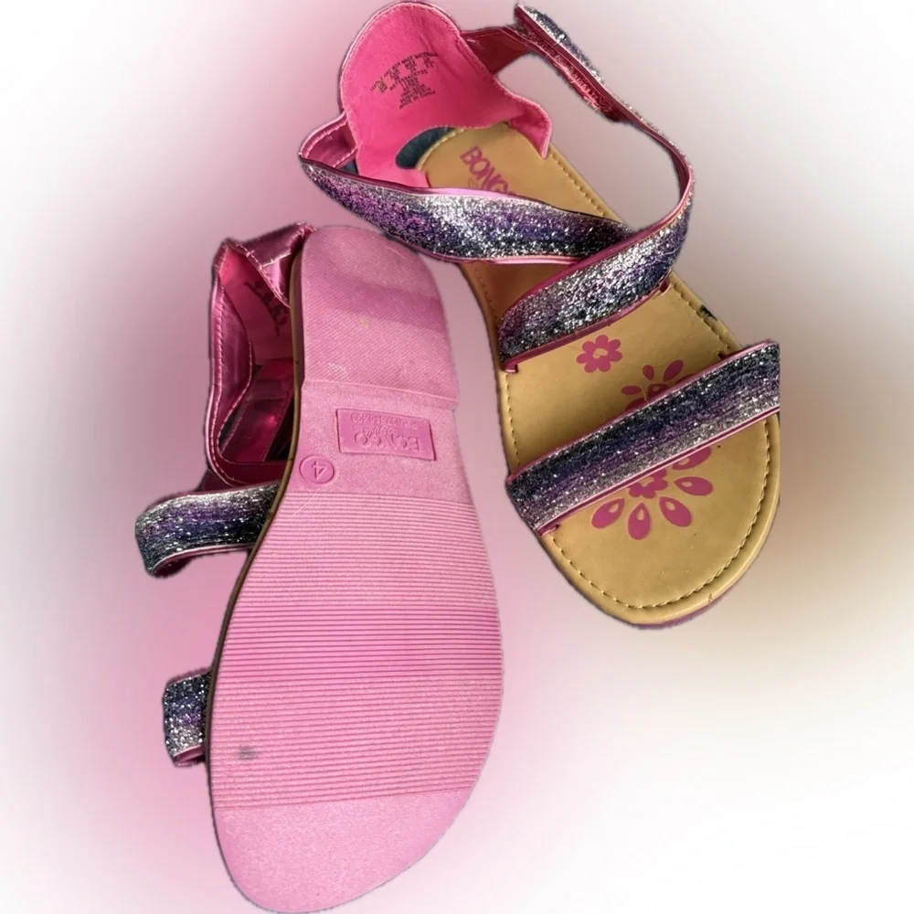 Wonder Kids Bongo Girl's Gladiator Purple Sparkle Sandals  Size: 4